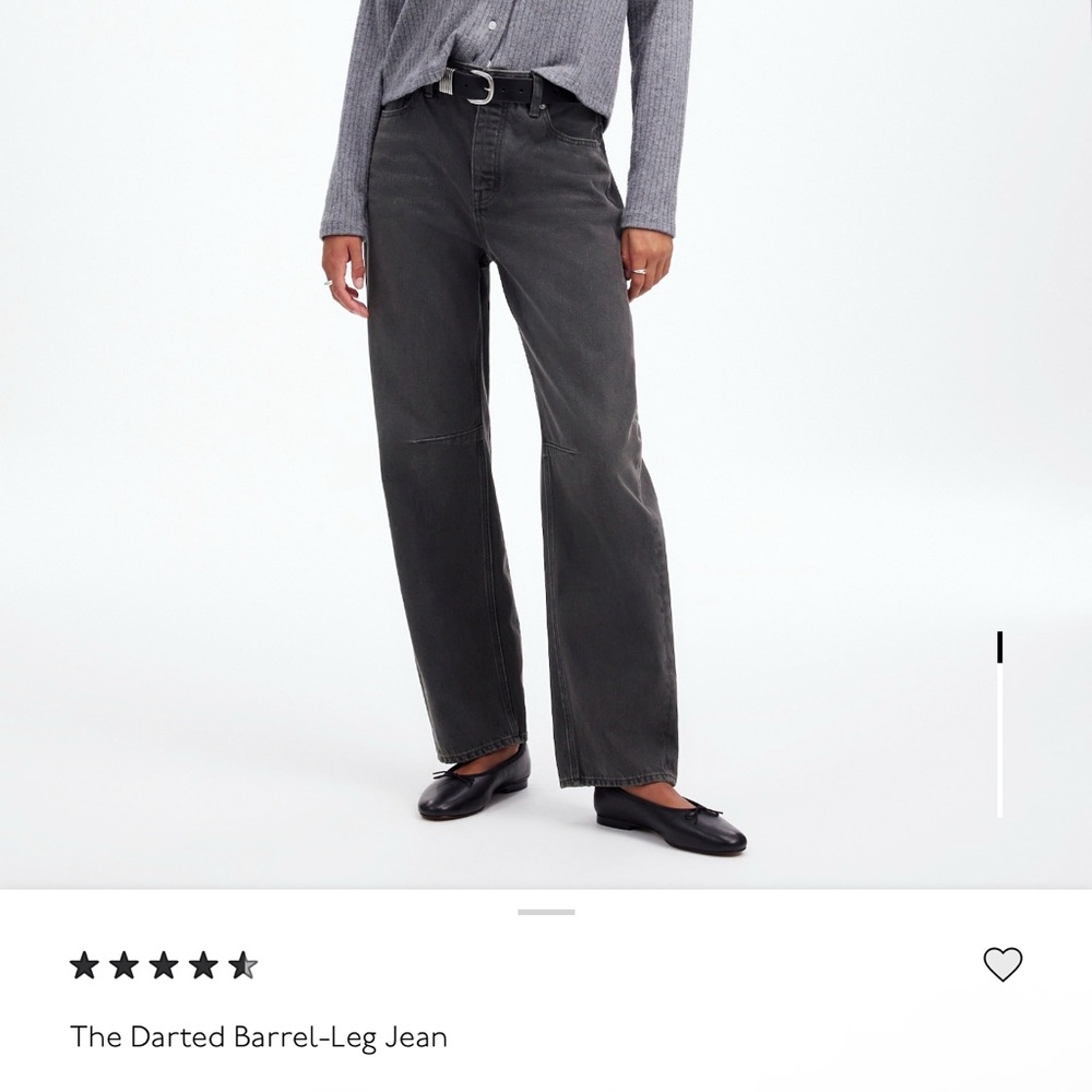 Women's Black Barrel-Leg Jeans